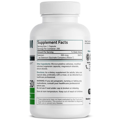 Bronson Selenium 200 mcg – Yeast Free Chelated Amino Acid Complex - Essential Trace Bronson