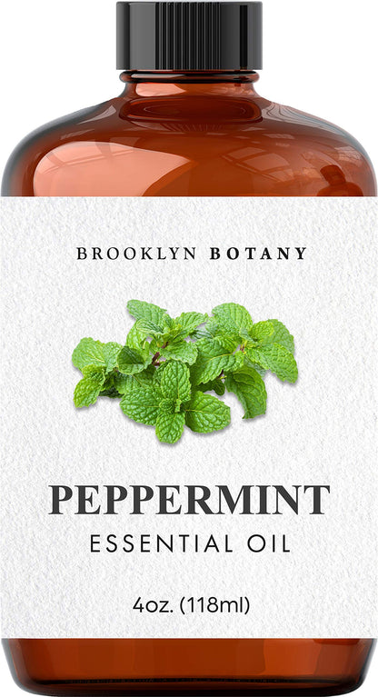 Brooklyn Botany Peppermint Essential Oil - Huge 4 Fl Oz - 100% Pure and Natural - Premium Grade