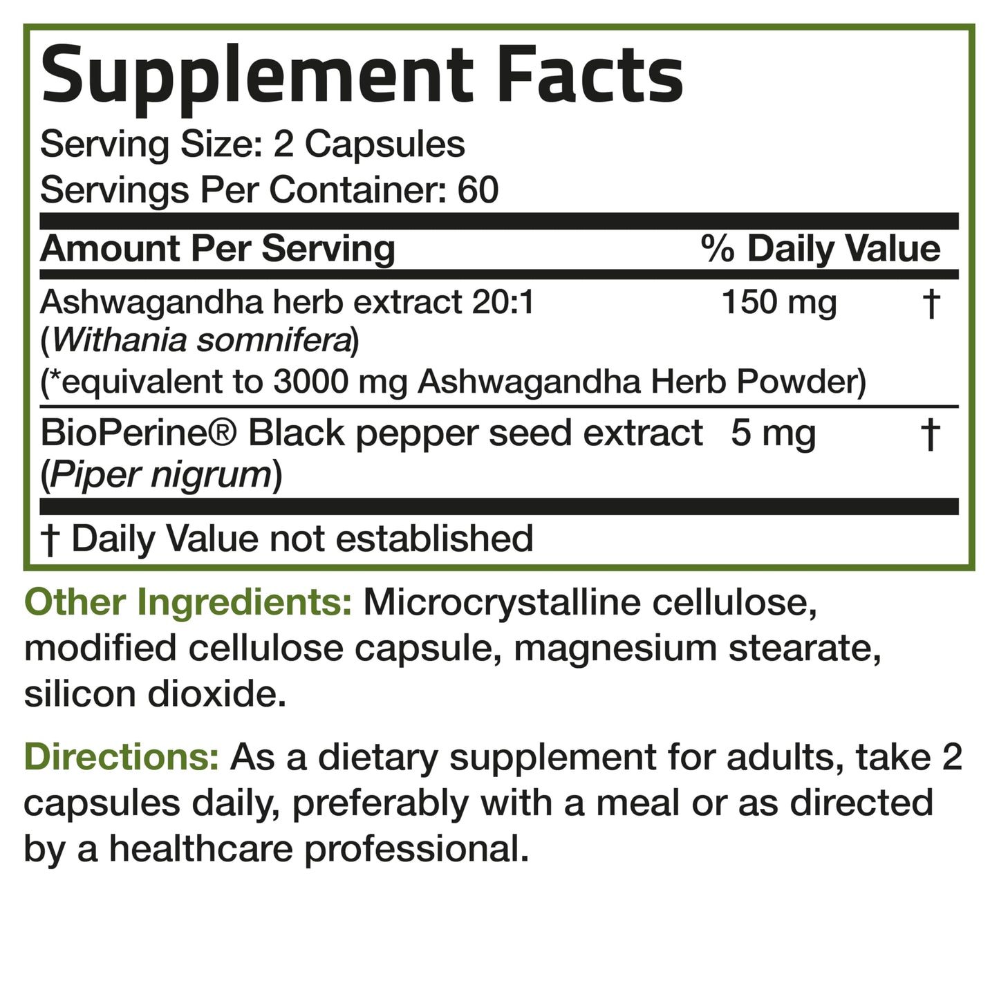 Bronson Ashwagandha Extra Strength Stress & Mood Support with BioPerine Bronson