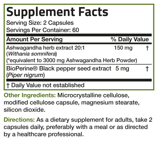 Bronson Ashwagandha Extra Strength Stress & Mood Support with BioPerine Bronson