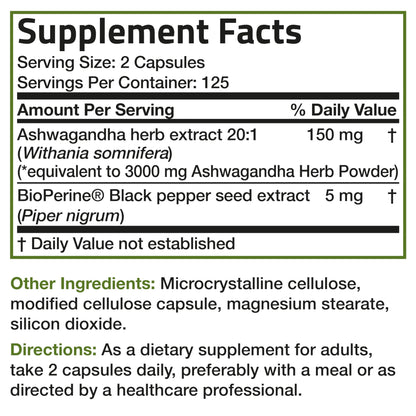 Bronson Ashwagandha Extra Strength 3000 mg Stress & Mood Support with BioPerine Bronson