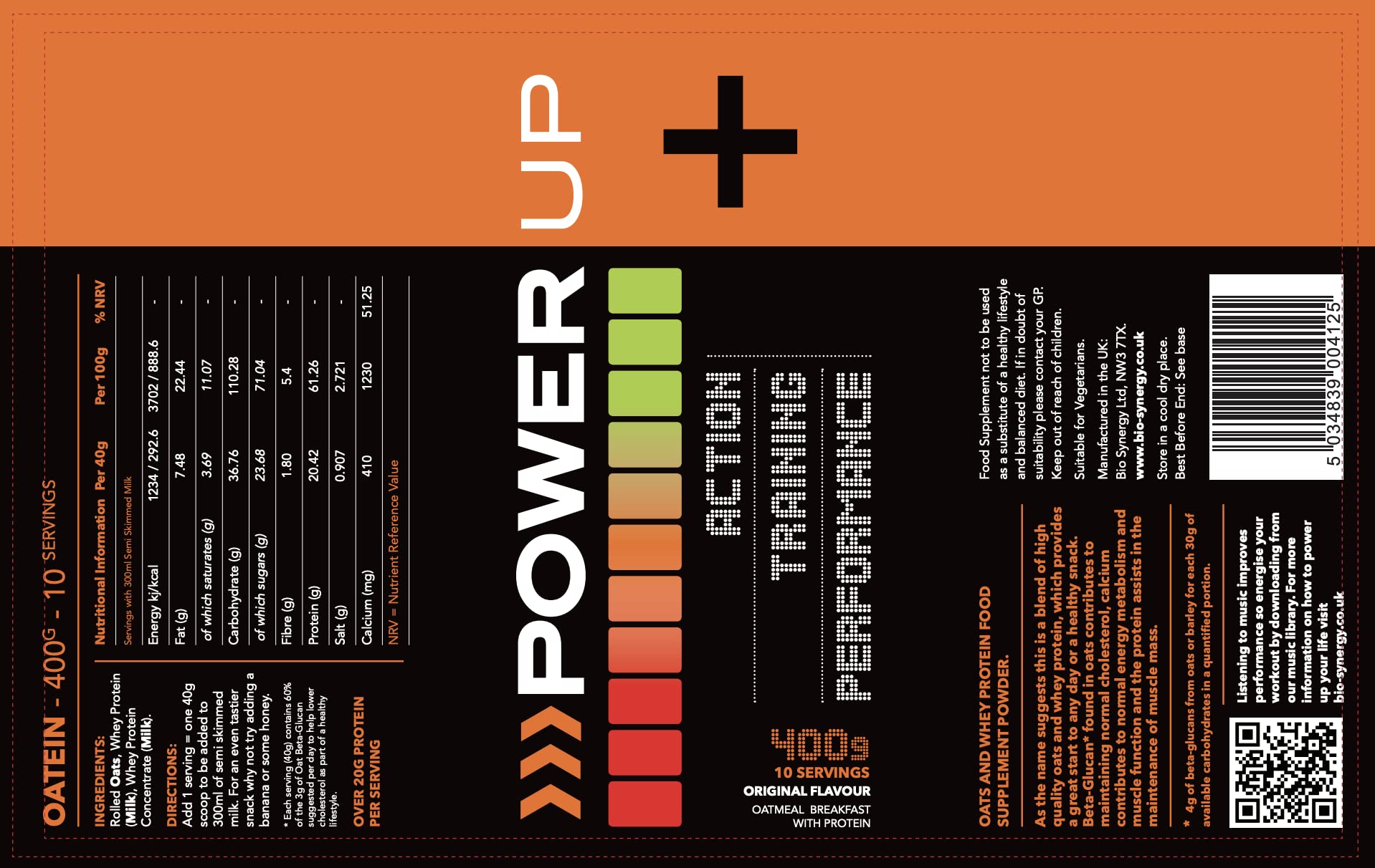 ActiVeman Oatein- 20g Protein per Serving- High in Fibre- Delicious On-The-Go Bio-Synergy