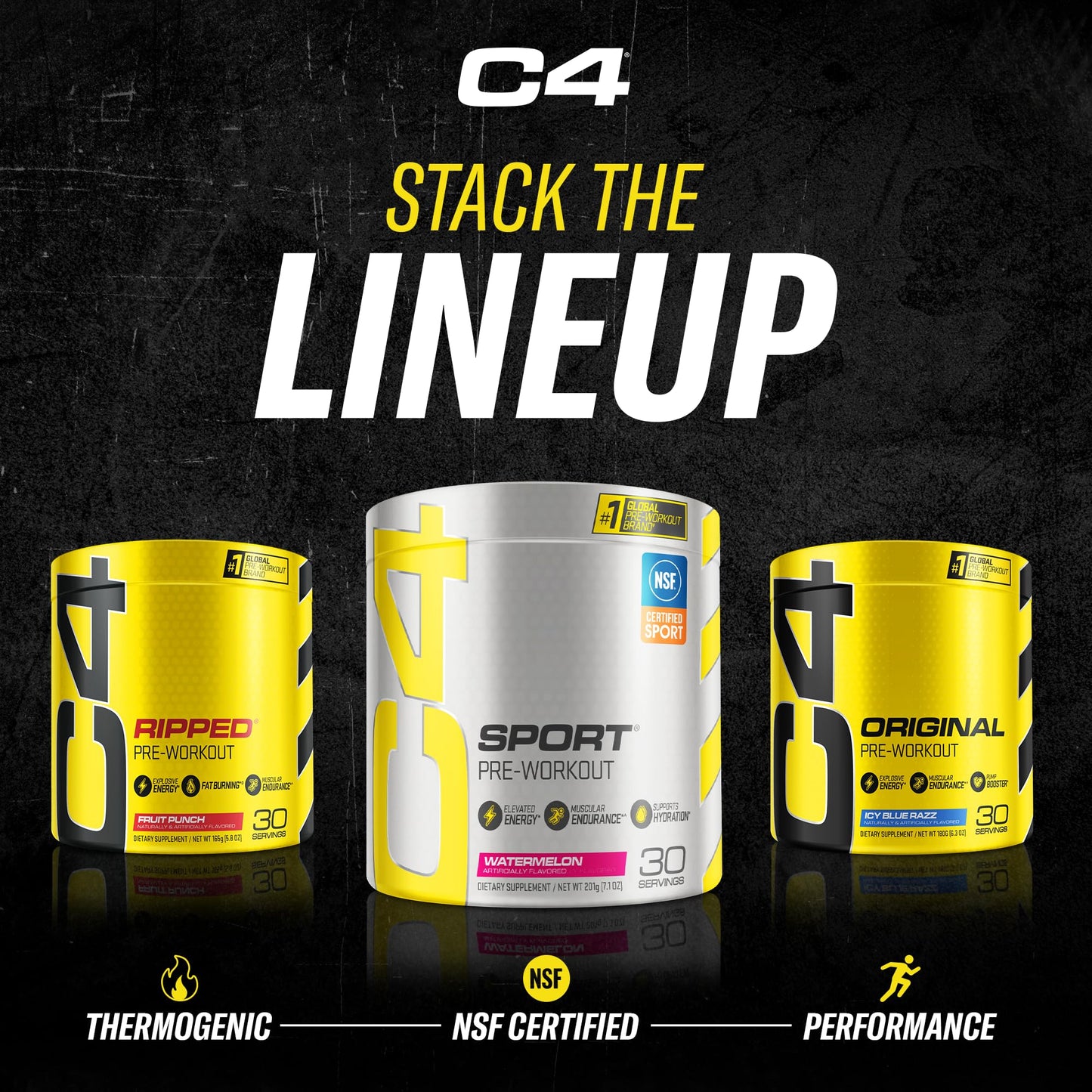 C4 Original Pre Workout Powder Fruit Punch - Vitamin C for Immune Support - Sugar Free