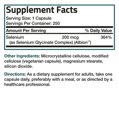 Bronson Selenium 200 mcg – Yeast Free Chelated Amino Acid Complex - Essential Trace Bronson