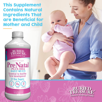 Buried Treasure Prenatal Plus DHA Complete, 16 oz, Natural DHA Omega3 Iron