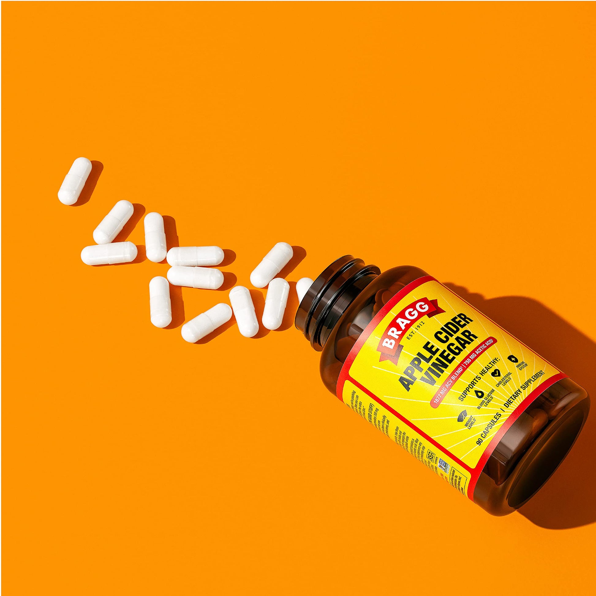 Bragg Apple Cider Vinegar Capsules - Vitamin D3 & Zinc - 750mg of Acetic Acid – Immune Bragg