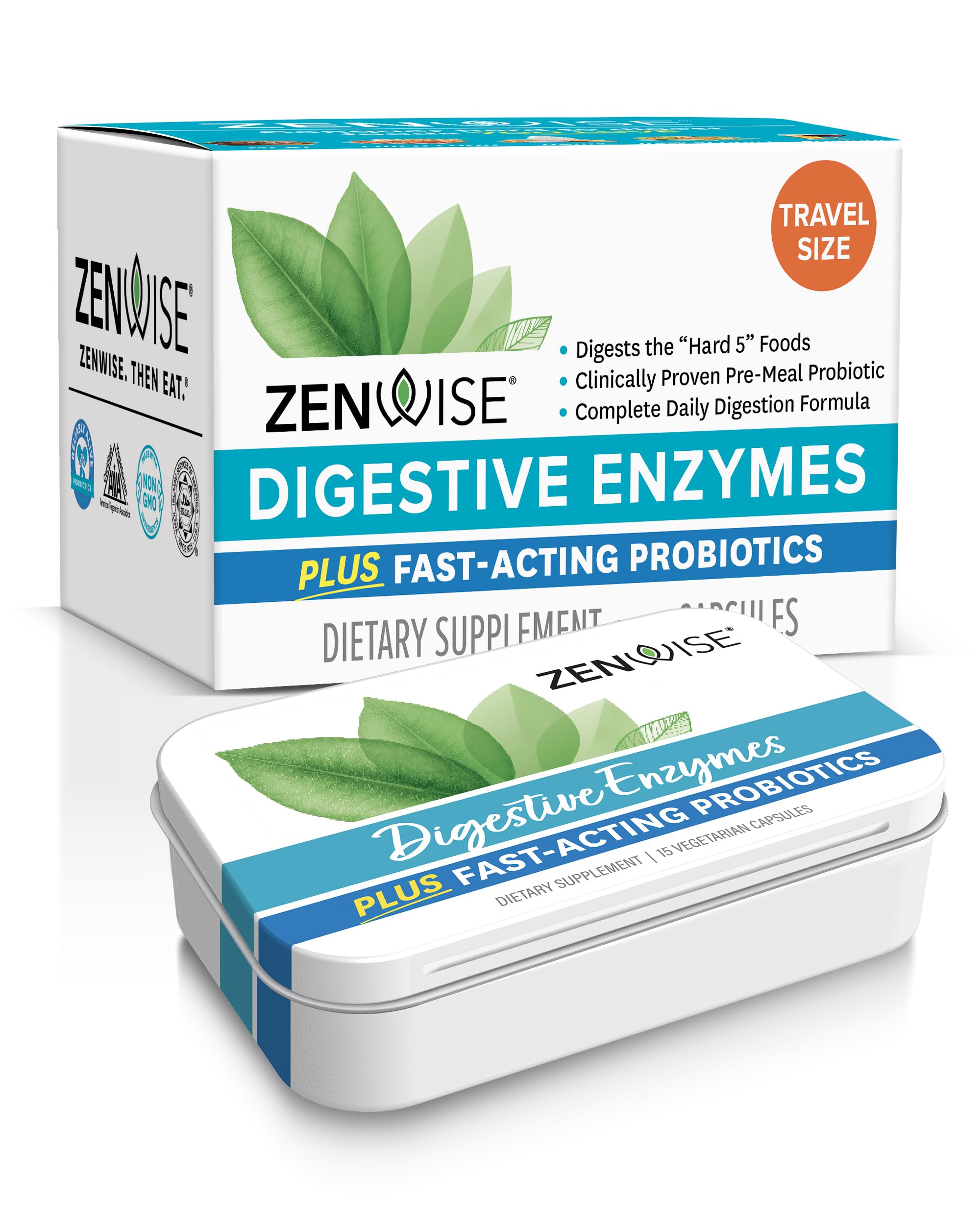 Zenwise Digestive Enzymes - Probiotic Multi Enzymes with Probiotics, 15 Ct