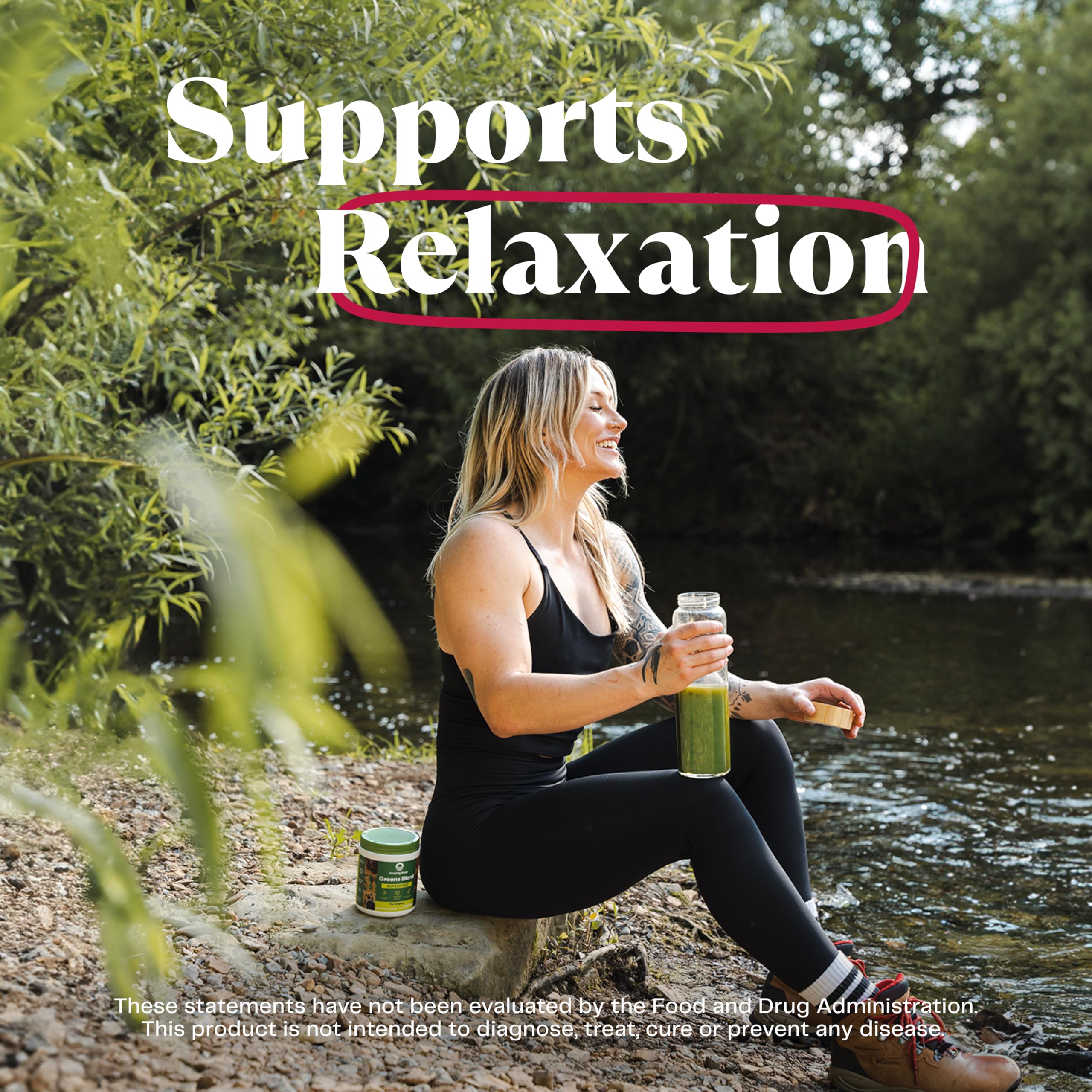 Amazing Grass Greens Blend Mood: Super Greens Powder Smoothie Mix for Mood, Relaxat Amazing Grass